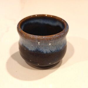 Hand Crafted Small Art Pottery Ichibana Flower Frog Vase Artist Signed